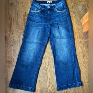 70s Wide-Leg Denim Colorful detail Capri Jeans 8